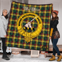 Scottish MacMillan Old Modern Clan Tartan Quilt - Crest Gold Style Scottish Plaid Tartan Plaid