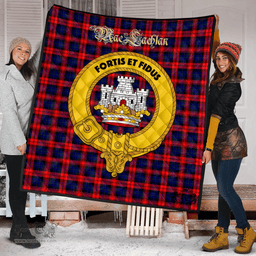 Scottish MacLachlan Modern Clan Tartan Quilt - Crest Gold Style Scottish Plaid Tartan Plaid