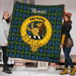 Scottish Newlands of Lauriston Clan Tartan Quilt - Crest Gold Style Scottish Plaid Tartan Plaid