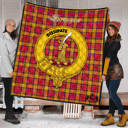 Scottish Scrymgeour Clan Tartan Quilt - Crest Gold Style Scottish Plaid Tartan Plaid