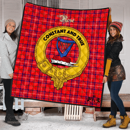 Scottish Rose Modern Clan Tartan Quilt - Crest Gold Style Scottish Plaid Tartan Plaid