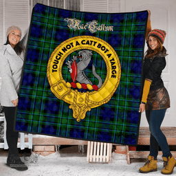 Scottish MacCallum Modern Clan Tartan Quilt - Crest Gold Style Scottish Plaid Tartan Plaid
