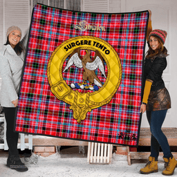 Scottish Straiton Clan Tartan Quilt - Crest Gold Style Scottish Plaid Tartan Plaid
