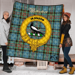 Scottish Walkinshaw Clan Tartan Quilt - Crest Gold Style Scottish Plaid Tartan Plaid