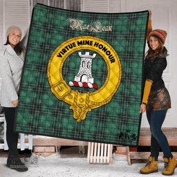Scottish MacLean Hunting Ancient Clan Tartan Quilt - Crest Gold Style Scottish Plaid Tartan Plaid