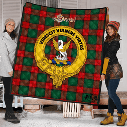 Scottish Stewart Atholl Modern Clan Tartan Quilt - Crest Gold Style Scottish Plaid Tartan Plaid