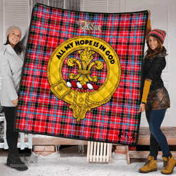 Scottish Udny Clan Tartan Quilt - Crest Gold Style Scottish Plaid Tartan Plaid