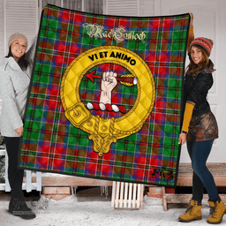 Scottish MacCulloch Clan Tartan Quilt - Crest Gold Style Scottish Plaid Tartan Plaid