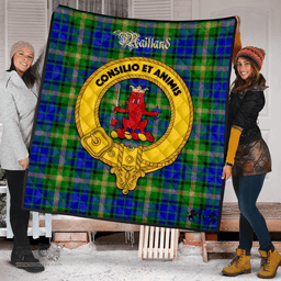 Scottish Maitland Clan Tartan Quilt - Crest Gold Style Scottish Plaid Tartan Plaid