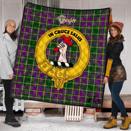 Scottish Taylor Clan Tartan Quilt - Crest Gold Style Scottish Plaid Tartan Plaid