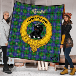 Scottish Turnbull Hunting Clan Tartan Quilt - Crest Gold Style Scottish Plaid Tartan Plaid