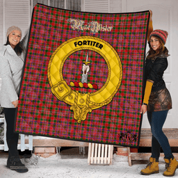 Scottish MacAlister Modern Clan Tartan Quilt - Crest Gold Style Scottish Plaid Tartan Plaid