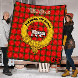 Scottish MacDonald of Sleat Clan Tartan Quilt - Crest Gold Style Scottish Plaid Tartan Plaid