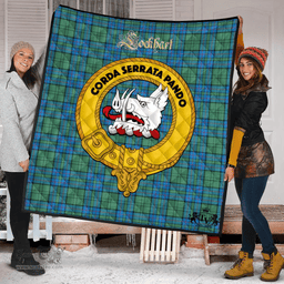 Scottish Lockhart Clan Tartan Quilt - Crest Gold Style Scottish Plaid Tartan Plaid