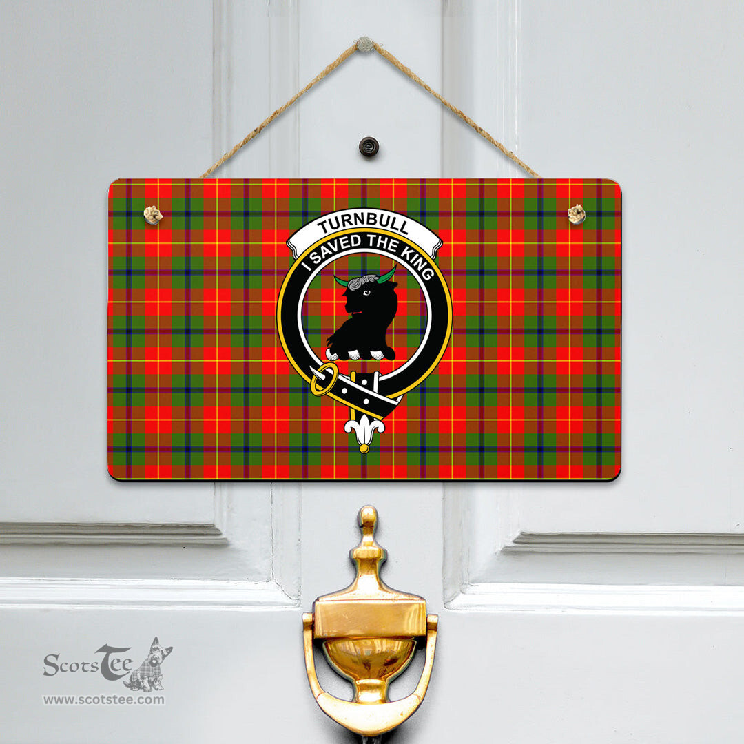 Scottish Turnbull Dress Clan Tartan Door Sign - Crest Classic Scottish Plaid Tartan Plaid