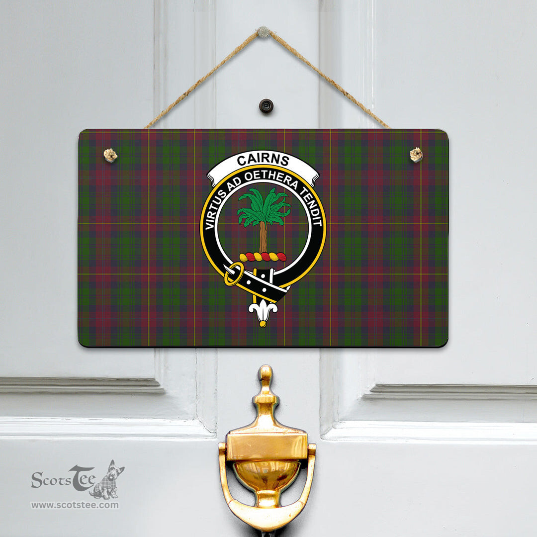 Scottish Cairns Clan Tartan Door Sign - Crest Classic Scottish Plaid Tartan Plaid