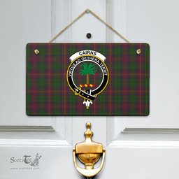 Scottish Cairns Clan Tartan Door Sign - Crest Classic Scottish Plaid Tartan Plaid