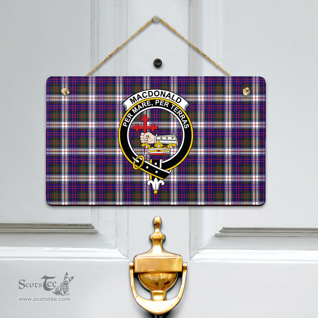 Scottish MacDonald Dress Modern Clan Tartan Door Sign - Crest Classic Scottish Plaid Tartan Plaid