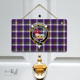 Scottish MacDonald Dress Modern Clan Tartan Door Sign - Crest Classic Scottish Plaid Tartan Plaid