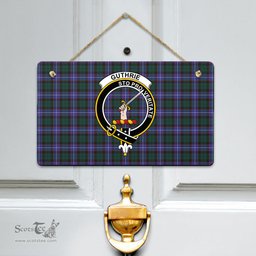 Scottish Guthrie Modern Clan Tartan Door Sign - Crest Classic Scottish Plaid Tartan Plaid