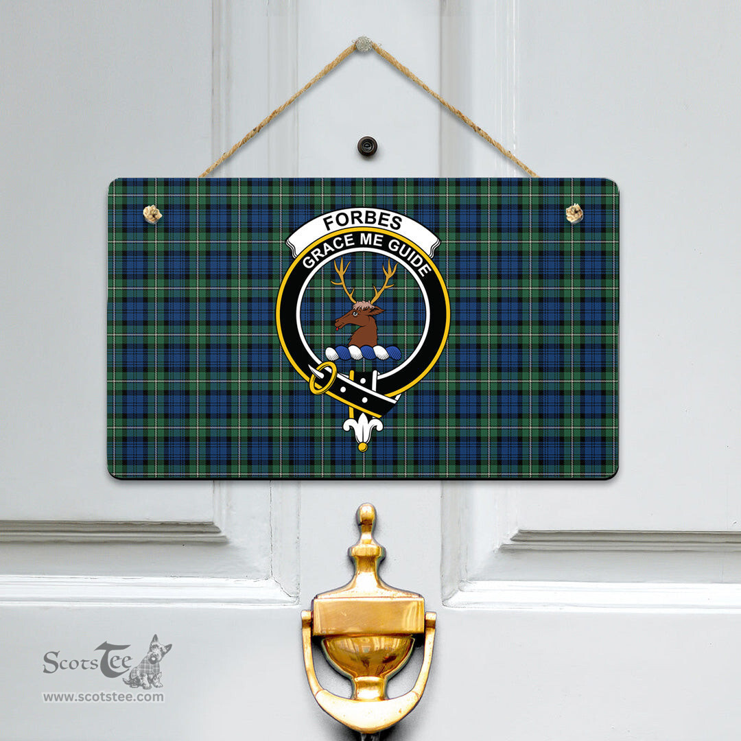 Scottish Forbes Ancient Clan Tartan Door Sign - Crest Classic Scottish Plaid Tartan Plaid