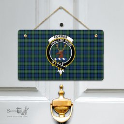Scottish Forbes Ancient Clan Tartan Door Sign - Crest Classic Scottish Plaid Tartan Plaid