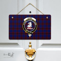 Scottish Home Modern Clan Tartan Door Sign - Crest Classic Scottish Plaid Tartan Plaid