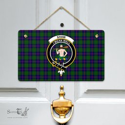 Scottish Shaw Modern Clan Tartan Door Sign - Crest Classic Scottish Plaid Tartan Plaid