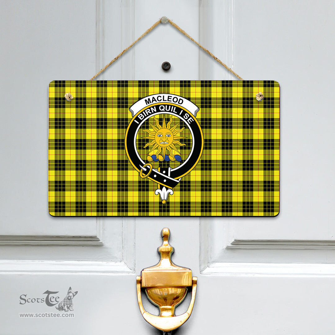 Scottish MacLeod of Lewis Modern Clan Tartan Door Sign - Crest Classic Scottish Plaid Tartan Plaid