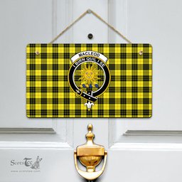 Scottish MacLeod of Lewis Modern Clan Tartan Door Sign - Crest Classic Scottish Plaid Tartan Plaid
