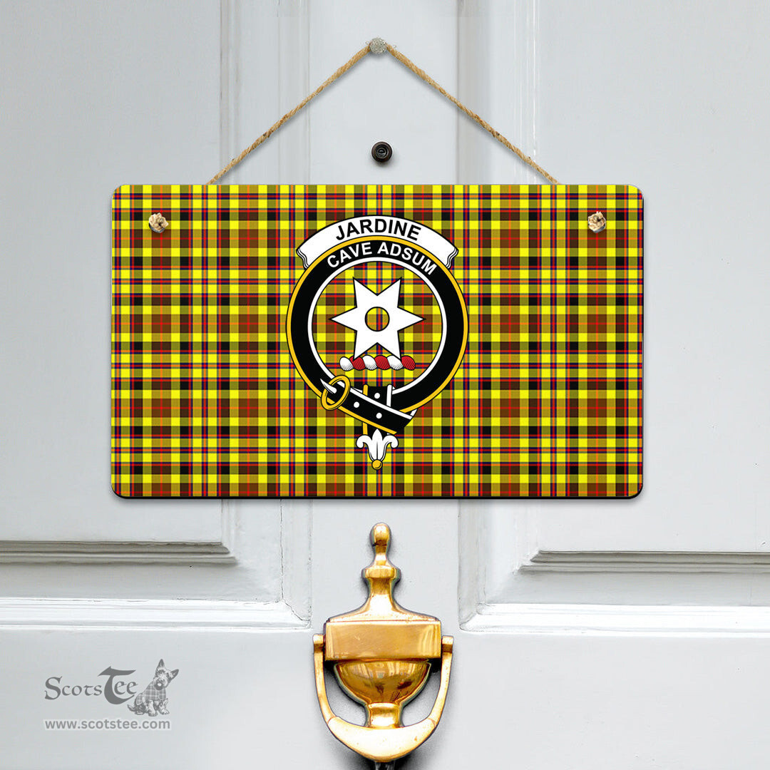 Scottish Jardine Clan Tartan Door Sign - Crest Classic Scottish Plaid Tartan Plaid