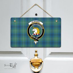 Scottish Oliphant Ancient Clan Tartan Door Sign - Crest Classic Scottish Plaid Tartan Plaid