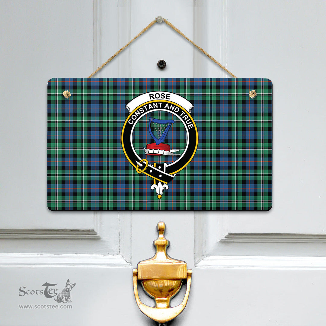 Scottish Rose Hunting Ancient Clan Tartan Door Sign - Crest Classic Scottish Plaid Tartan Plaid