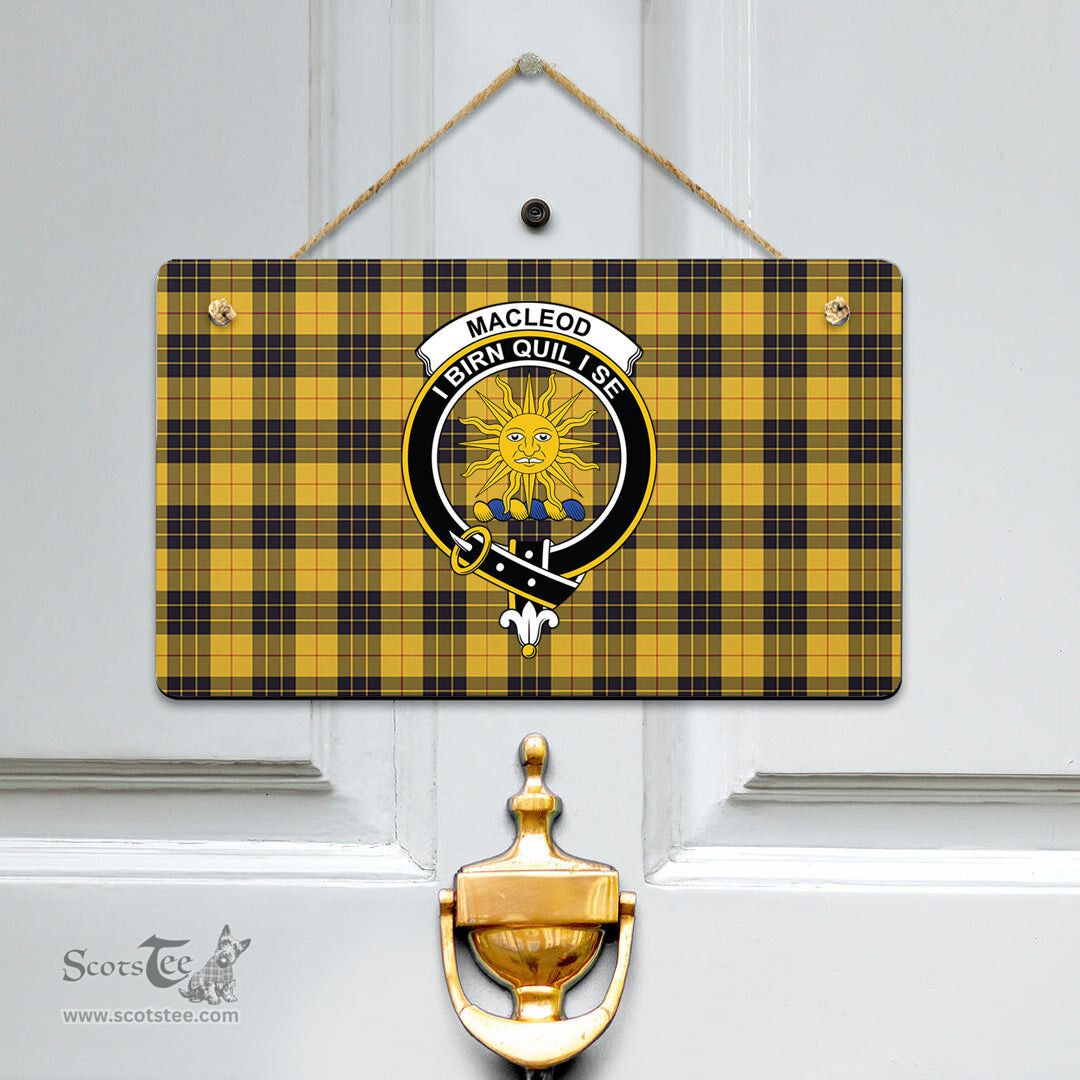 Scottish MacLeod of Lewis Ancient Clan Tartan Door Sign - Crest Classic Scottish Plaid Tartan Plaid