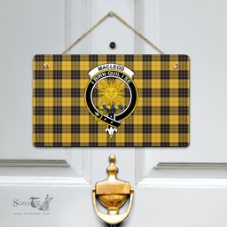 Scottish MacLeod of Lewis Ancient Clan Tartan Door Sign - Crest Classic Scottish Plaid Tartan Plaid
