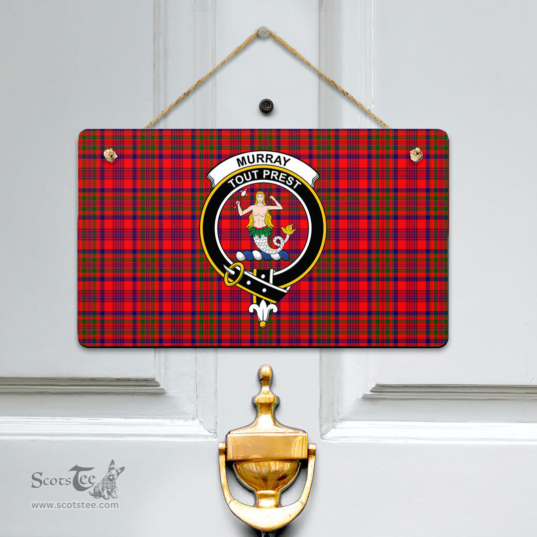 Scottish Murray of Tulloch Modern Clan Tartan Door Sign - Crest Classic Scottish Plaid Tartan Plaid