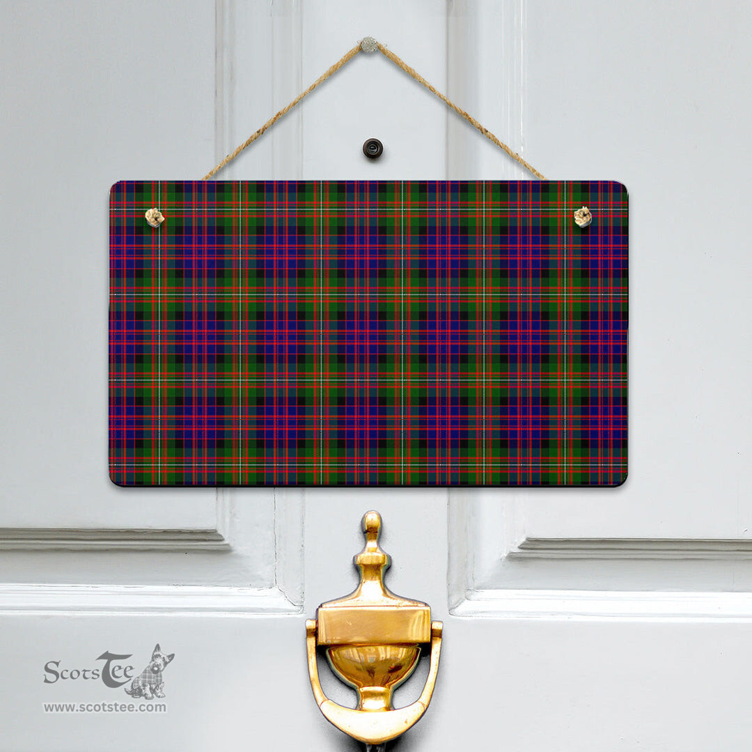 Scottish MacDonnell of Glengarry Modern Clan Tartan Door Sign - Classic Scottish Plaid Tartan Plaid