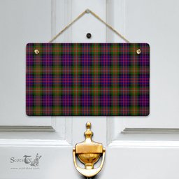 Scottish MacDonnell of Glengarry Modern Clan Tartan Door Sign - Classic Scottish Plaid Tartan Plaid