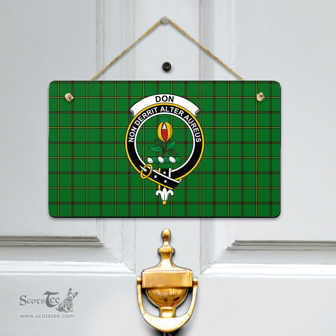 Scottish Don _Tribe of Mar Clan Tartan Door Sign - Crest Classic Scottish Plaid Tartan Plaid