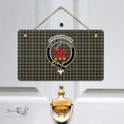 Scottish Farquharson Weathered Clan Tartan Door Sign - Crest Classic Scottish Plaid Tartan Plaid