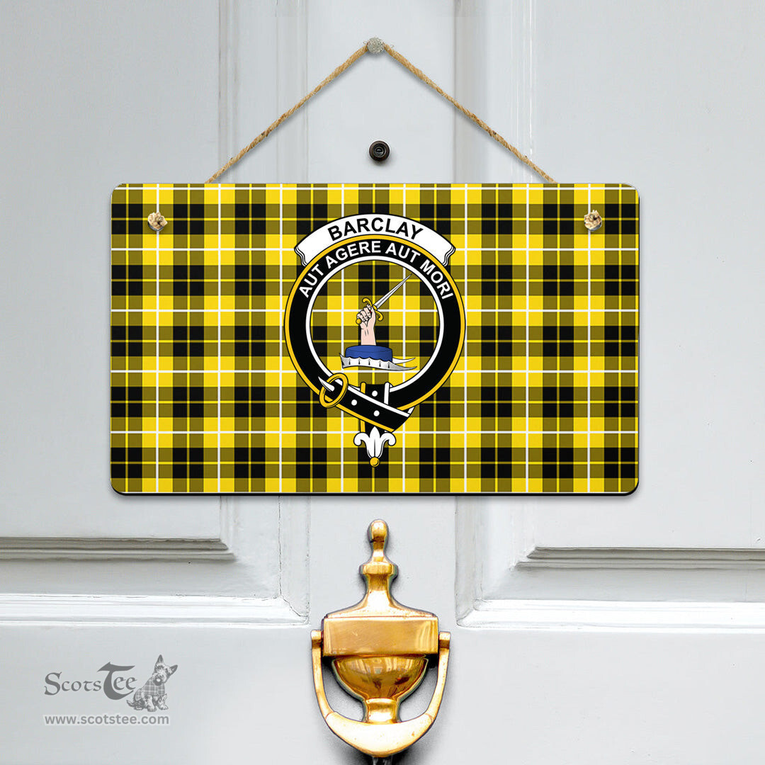 Scottish Barclay Dress Modern Clan Tartan Door Sign - Crest Classic Scottish Plaid Tartan Plaid