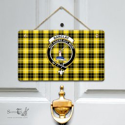 Scottish Barclay Dress Modern Clan Tartan Door Sign - Crest Classic Scottish Plaid Tartan Plaid