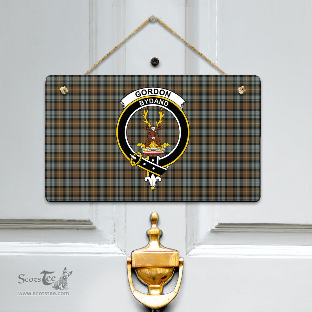Scottish Gordon Weathered Clan Tartan Door Sign - Crest Classic Scottish Plaid Tartan Plaid