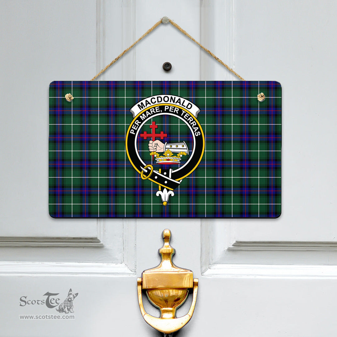 Scottish MacDonald of the Isles Hunting Modern Clan Tartan Door Sign - Crest Classic Scottish Plaid Tartan Plaid