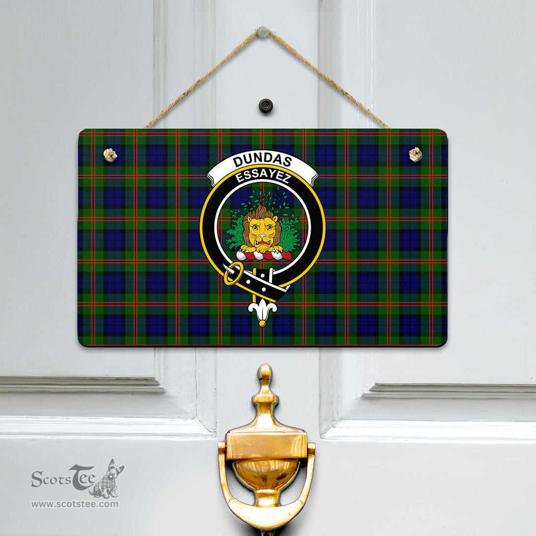 Scottish Dundas Modern 02 Clan Tartan Door Sign - Crest Classic Scottish Plaid Tartan Plaid