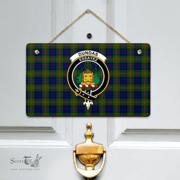 Scottish Dundas Modern 02 Clan Tartan Door Sign - Crest Classic Scottish Plaid Tartan Plaid