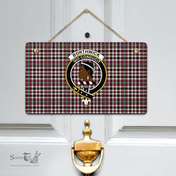 Scottish Borthwick Dress Ancient Clan Tartan Door Sign - Crest Classic Scottish Plaid Tartan Plaid