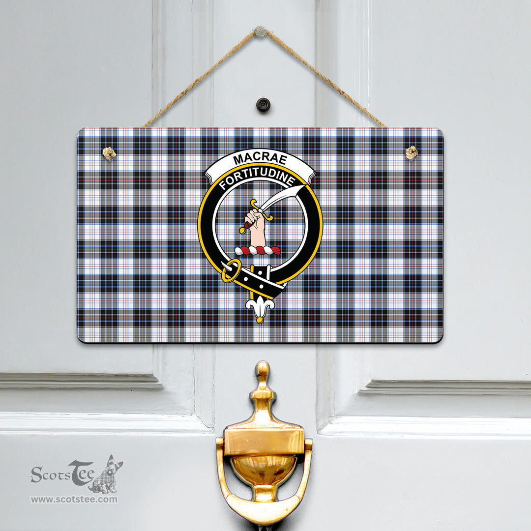 Scottish MacRae Dress Modern Clan Tartan Door Sign - Crest Classic Scottish Plaid Tartan Plaid