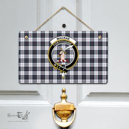Scottish MacRae Dress Modern Clan Tartan Door Sign - Crest Classic Scottish Plaid Tartan Plaid