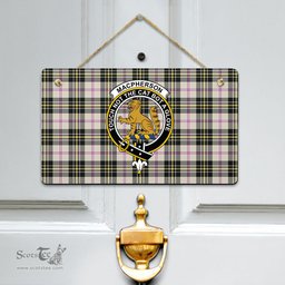 Scottish MacPherson Dress Ancient Clan Tartan Door Sign - Crest Classic Scottish Plaid Tartan Plaid
